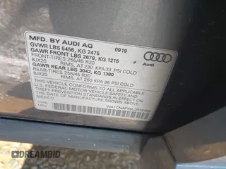 2020 Audi Q5 Prestige with VIN WA1CNAFY5L2015789, listed as a IAAI auction lot 42653993 with 59,725 mi miles and . Bid and sale history available at DreamBid. Image 9.