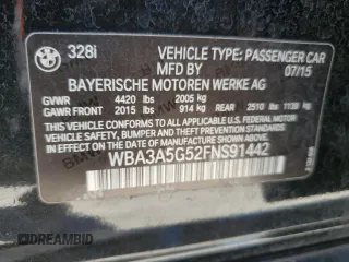 2015 BMW 3 Series 328i с VIN WBA3A5G52FNS91442, выставлен на аукционе Copart как лот 67319644 с пробегом 94 450 миль миль и Списание • Salvage title. История ставок и продаж доступна на DreamBid. Изображение 15.
