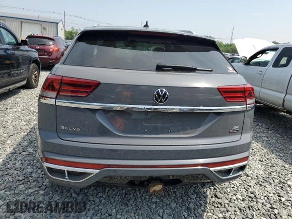 2021 Volkswagen Atlas SEL Premium R-Line with VIN 1V2FE2CA3MC206055, listed as a Copart auction lot 60788985 with 66,180 mi miles and Salvage title. Bid and sale history available at DreamBid. Image 6.