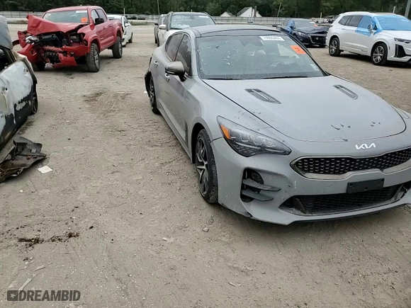 2022 Kia Stinger GT-Line with VIN KNAE35LD8N6106545, listed as a Copart auction lot 74806484 with 0 mi miles and Salvage Title. Bid and sale history available at carsss.com. Image 10.