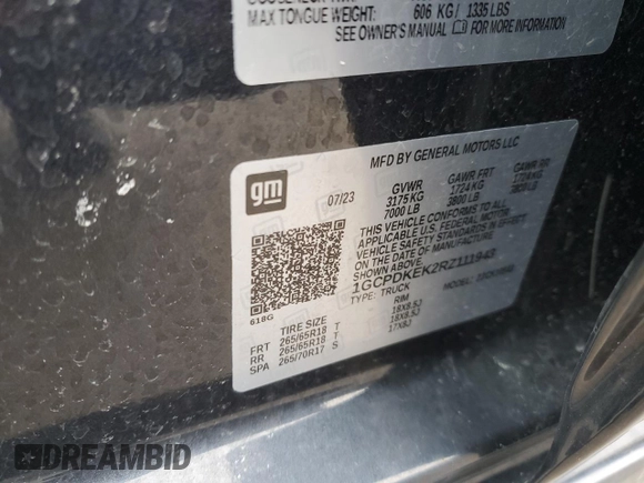 2024 Chevrolet Silverado 1500 LT with VIN 1GCPDKEK2RZ111943, listed as a Copart auction lot 46296655 with 39,474 mi miles and Salvage Title. Bid and sale history available at DreamBid. Image 14.