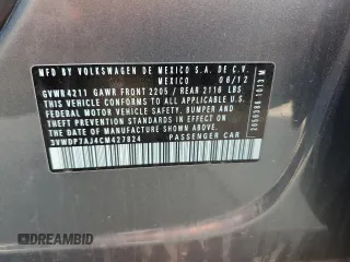 2012 Volkswagen Jetta SE с VIN 3VWDP7AJ4CM427824, выставлен на аукционе Copart как лот 55291775 с пробегом 112 722 миль миль и Списание • Salvage title. История ставок и продаж доступна на DreamBid. Изображение 12.
