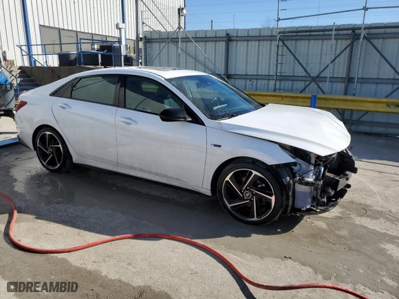 2023 Hyundai Elantra N Line with VIN KMHLR4AFXPU537308, listed as a Copart auction lot 42603105 with 64,843 mi miles and Salvage Title. Bid and sale history available at carsss.com. Image 4.