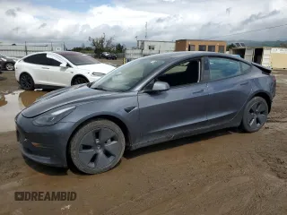 2023 Tesla Model 3 with VIN 5YJ3E1EA8PF677153, listed as a Copart auction lot 51065165 with 27,088 mi miles and Salvage Title. Bid and sale history available at carsss.com. Image 1.