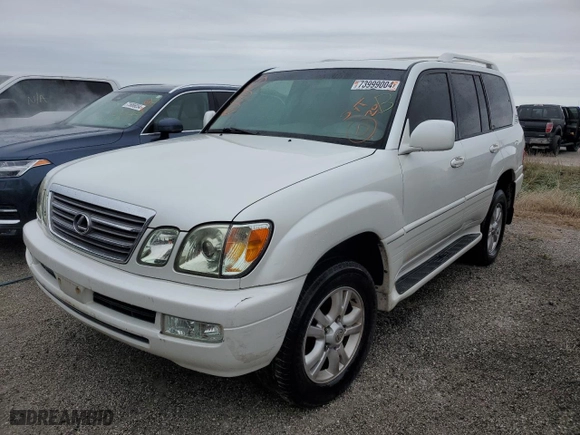 2005 Lexus LX 470 with VIN JTJHT00W453550903, listed as a Copart auction lot 73999004 with 186,124 mi miles and Non Repairable. Bid and sale history available at carsss.com. Image 1.