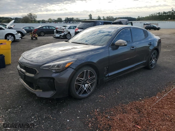 2022 Kia Stinger GT1 with VIN KNAE45LC6N6111103, listed as a Copart auction lot 71642794 with 64,497 mi miles and Salvage Title. Bid and sale history available at carsss.com. Image 1.