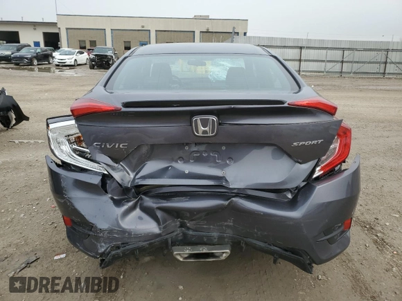 2019 Honda Civic Sport with VIN 2HGFC2F85KH581389, listed as a Copart auction lot 47922085 with 56,050 mi miles and Salvage Title. Bid and sale history available at DreamBid. Image 6.