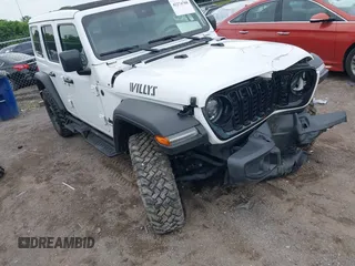 2024 Jeep Wrangler Sport S with VIN 1C4PJXDG9RW289370, listed as a IAAI auction lot 42274788 with 15,776 mi miles and . Bid and sale history available at DreamBid. Image 1.