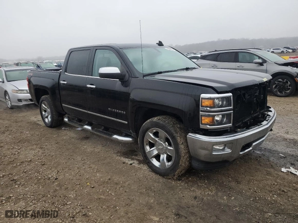 2015 Chevrolet Silverado 1500 LTZ with VIN 3GCUKSECXFG523153, listed as a Copart auction lot 44009825 with 106,763 mi miles and Salvage Title. Bid and sale history available at carsss.com. Image 4.