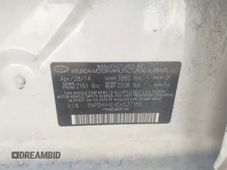 2014 Hyundai Elantra SE with VIN 5NPDH4AEXEH527355, listed as a IAAI auction lot 41848180 with 175,377 mi miles and . Bid and sale history available at DreamBid. Image 9.