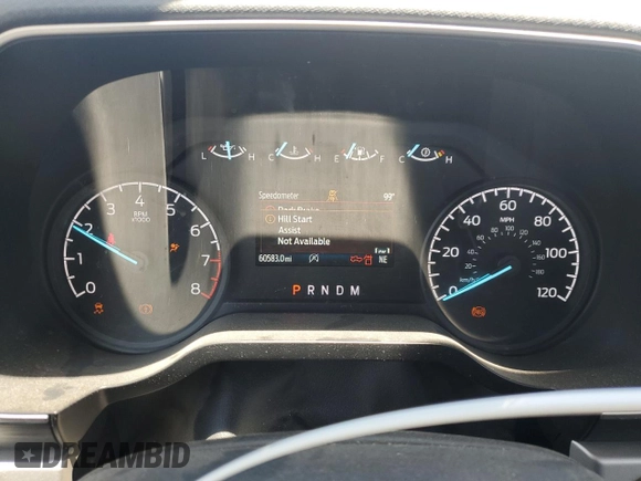 2021 Ford F-150 XL with VIN 1FTMF1C58MKE24095, listed as a Copart auction lot 57686455 with 60,583 mi miles and Salvage title. Bid and sale history available at DreamBid. Image 9.