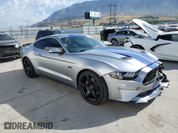 2020 Ford Mustang GT with VIN 1FA6P8CF5L5186488, listed as a Copart auction lot 59711705 with 37,602 mi miles and Salvage title. Bid and sale history available at DreamBid. Image 4.