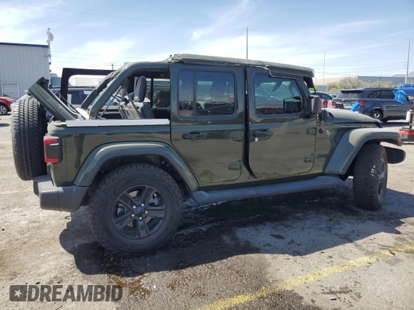 2021 Jeep Wrangler Unlimited Sahara Altitude с VIN 1C4HJXEM0MW655802, выставлен на аукционе Copart как лот 53337225 с пробегом 48 130 миль миль и Списание • Salvage title. История ставок и продаж доступна на DreamBid. Изображение 3.