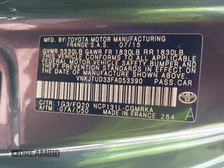 2015 Toyota Yaris L with VIN VNKJTUD33FA053390, listed as a IAAI auction lot 42100665 with 207,939 mi miles and . Bid and sale history available at carsss.com. Image 9.