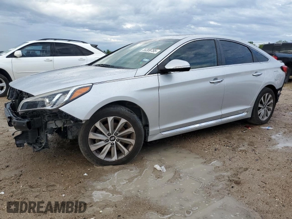 2017 Hyundai Sonata Sport with VIN 5NPE34AF0HH518213, listed as a Copart auction lot 56389755 with 123,244 mi miles and Salvage Title. Bid and sale history available at DreamBid. Image 1.