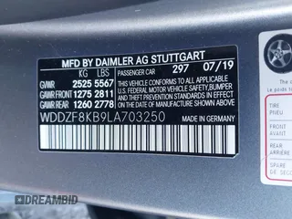 2020 Mercedes-Benz E-Class AMG E 63 S with VIN WDDZF8KB9LA703250, listed as a IAAI auction lot 41471912 with 67,273 mi miles. Bid and sale history available at carsss.com. Image 9.