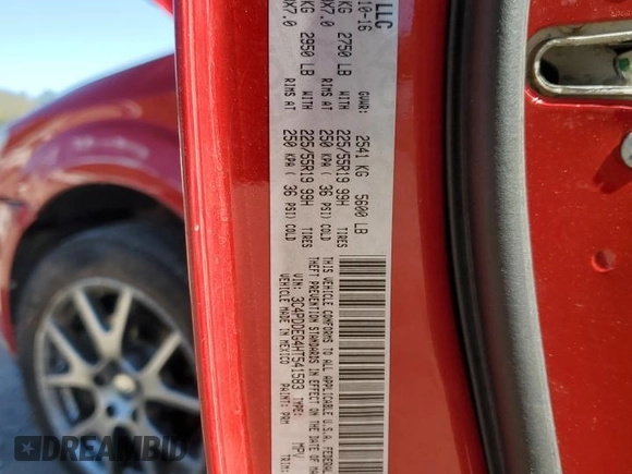 2017 Dodge Journey GT with VIN 3C4PDDEG4HT541583, listed as a Copart auction lot 50500945 with 192,491 mi miles and Salvage Title. Bid and sale history available at DreamBid. Image 16.