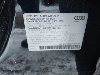 2015 Audi Q5 Premium Plus with VIN WA1DGAFPXFA103589, listed as a IAAI auction lot 41351837 with 144,979 mi miles. Bid and sale history available at carsss.com. Image 9.