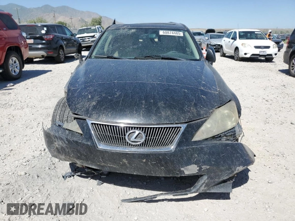 2006 Lexus IS 250 with VIN JTHBK262565008581, listed as a Copart auction lot 60874485 with Not provided miles and Salvage title. Bid and sale history available at DreamBid. Image 5.