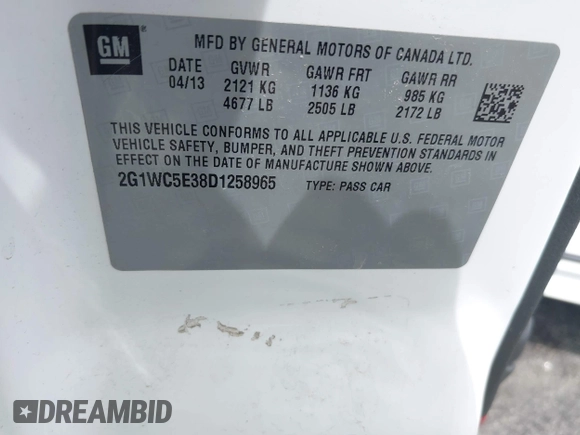 2013 Chevrolet Impala LTZ with VIN 2G1WC5E38D1258965, listed as a IAAI auction lot 42001465 with 139,929 mi miles and . Bid and sale history available at DreamBid. Image 9.
