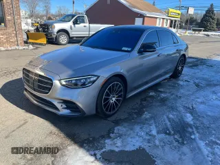 2021 Mercedes-Benz S S 580 with VIN W1K6G7GB2MA054069, listed as a Copart auction lot 46328555 with 73,463 mi miles and Clean Title. Bid and sale history available at carsss.com. Image 1.