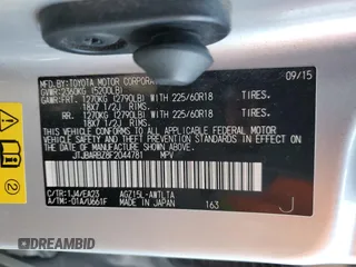 2015 Lexus NX 200t with VIN JTJBARBZ8F2044781, listed as a Copart auction lot 49498065 with 121,666 mi miles and Salvage Title. Bid and sale history available at DreamBid. Image 14.