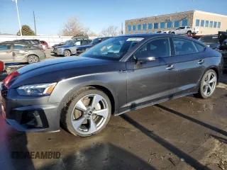 2021 Audi A5 Sportback S line Premium Plus with VIN WAUFACF58MA009652, listed as a Copart auction lot 43730165 with 24,760 mi miles and Salvage Title. Bid and sale history available at carsss.com. Image 1.