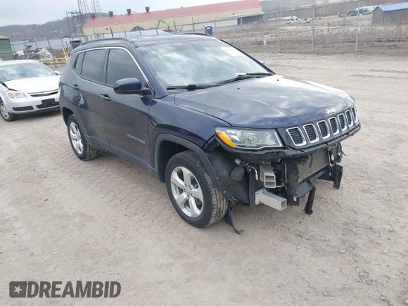 2019 Jeep Compass Latitude with VIN 3C4NJDBB3KT835802, listed as a IAAI auction lot 41893590 with 49,716 mi miles and . Bid and sale history available at DreamBid. Image 1.