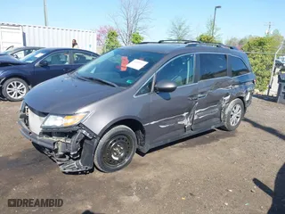 2016 Honda Odyssey EX-L with VIN 5FNRL5H65GB024360, listed as a IAAI auction lot 42005732 with 82,667 mi miles. Bid and sale history available at carsss.com. Image 2.