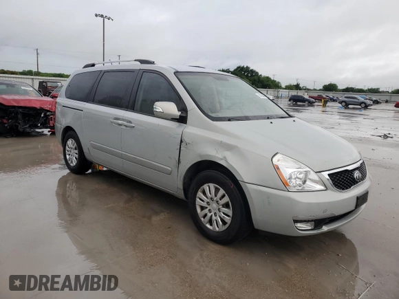 2014 Kia Sedona LX with VIN KNDMG4C73E6581348, listed as a Copart auction lot 54724885 with 117,670 mi miles and Salvage Title. Bid and sale history available at DreamBid. Image 4.