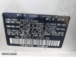 2018 Subaru Crosstrek Limited with VIN JF2GTAJC1JH345188, listed as a IAAI auction lot 41084474 with 88,631 mi miles. Bid and sale history available at carsss.com. Image 9.