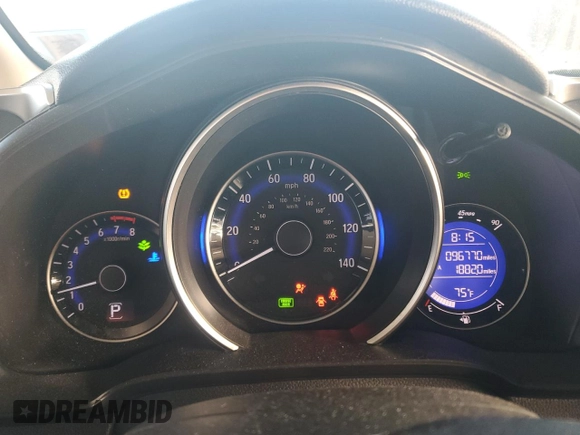 2017 Honda Fit EX-L with VIN JHMGK5H88HS019989, listed as a Copart auction lot 45152345 with 96,770 mi miles and Salvage Title. Bid and sale history available at DreamBid. Image 9.