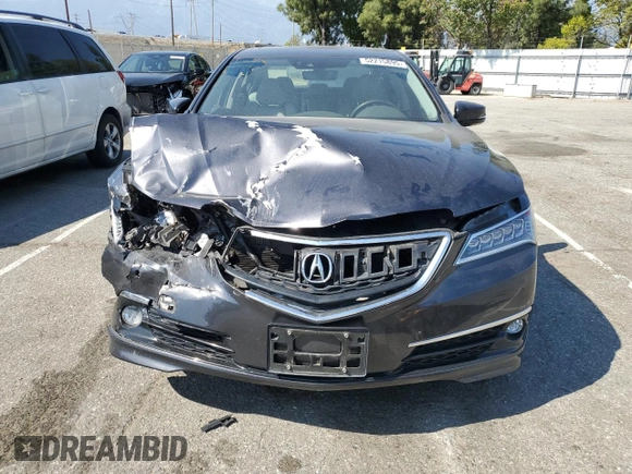 2015 Acura TLX Advance with VIN 19UUB2F79FA010350, listed as a Copart auction lot 52215895 with 82,414 mi miles and Salvage title. Bid and sale history available at DreamBid. Image 5.