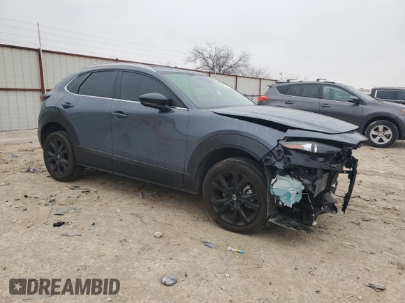 2023 Mazda CX-30 S Carbon Edition with VIN 3MVDMBCM0PM567055, listed as a Copart auction lot 45915265 with Not Provided miles and Salvage Title. Bid and sale history available at DreamBid. Image 4.