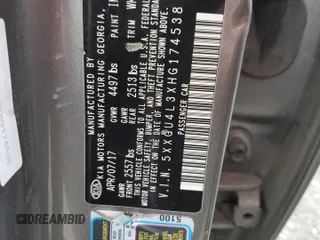 2017 Kia Optima EX with VIN 5XXGU4L3XHG174538, listed as a Copart auction lot 47754885 with 117,952 mi miles and Salvage Title. Bid and sale history available at carsss.com. Image 15.