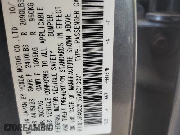 2010 Acura TSX with VIN JH4CU2F67AC013321, listed as a Copart auction lot 54002935 with 150,543 mi miles and Salvage Title. Bid and sale history available at carsss.com. Image 13.