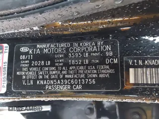 2012 Kia Rio EX with VIN KNADN5A39C6013756, listed as a IAAI auction lot 41560330 with 157,365 mi miles. Bid and sale history available at carsss.com. Image 9.
