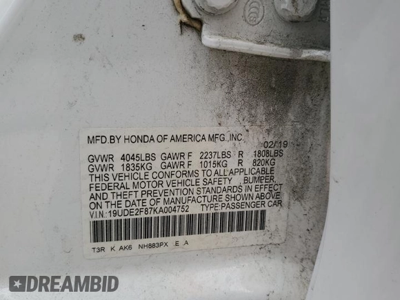 2019 Acura ILX Premium z VIN 19UDE2F87KA004752, wystawiony jako Copart lot #50631845 z przebiegiem 56 444 mil mil oraz Szkoda całkowita • Salvage title. Historia ofert i sprzedaży dostępna na DreamBid. Obrazek 14.