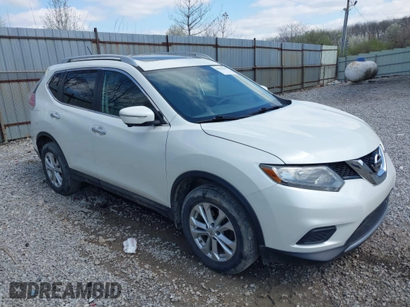 2015 Nissan Rogue SL with VIN 5N1AT2MV2FC804820, listed as a IAAI auction lot 41932296 with 174,633 mi miles and . Bid and sale history available at carsss.com. Image 1.