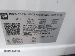 2023 GMC Terrain SLE with VIN 3GKALTEG4PL198456, listed as a IAAI auction lot 42522734 with 18,557 mi miles and . Bid and sale history available at DreamBid. Image 9.