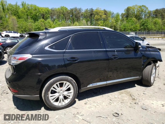 2010 Lexus RX 450h with VIN JTJBC1BA8A2012105, listed as a Copart auction lot 54835615 with 193,740 mi miles and Salvage title. Bid and sale history available at DreamBid. Image 3.