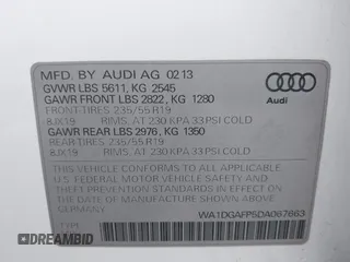 2013 Audi Q5 Premium Plus с VIN WA1DGAFP5DA067663, выставлен на аукционе IAAI как лот 41895983 с пробегом 94 828 миль миль и . История ставок и продаж доступна на DreamBid. Изображение 9.