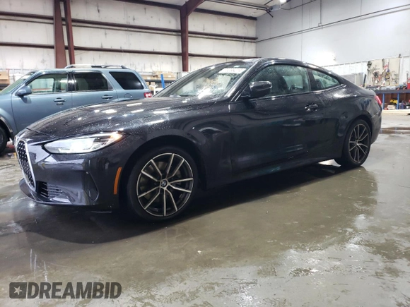 2022 BMW 4 Series 430i xDrive with VIN WBA73AP08NCJ13232, listed as a Copart auction lot 76399214 with 32,734 mi miles and Salvage Title. Bid and sale history available at DreamBid. Image 1.