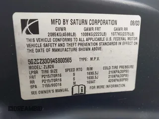 2004 Saturn VUE z VIN 5GZCZ33D94S800565, wystawiony jako IAAI lot #42495039 z przebiegiem 101 941 mil mil oraz . Historia ofert i sprzedaży dostępna na DreamBid. Obrazek 9.