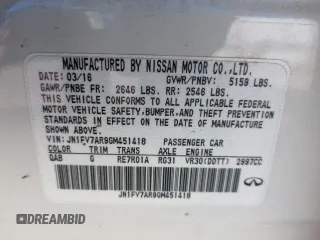 2016 Infiniti Q50 Red Sport 400 с VIN JN1FV7AR9GM451418, выставлен на аукционе Copart как лот 55156565 с пробегом 83 859 миль миль и Списание • Salvage title. История ставок и продаж доступна на DreamBid. Изображение 12.