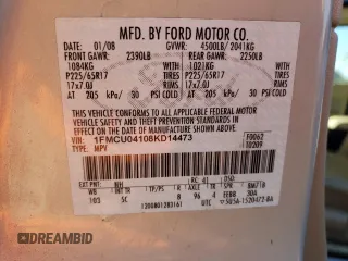 2008 Ford Escape Limited with VIN 1FMCU04108KD14473, listed as a Copart auction lot 68982394 with 214,158 mi miles and Non repairable. Bid and sale history available at DreamBid. Image 12.