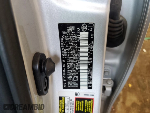 2016 Toyota Corolla L with VIN 2T1BURHE5GC557312, listed as a Copart auction lot 60713575 with 53,067 mi miles and Salvage title. Bid and sale history available at DreamBid. Image 12.
