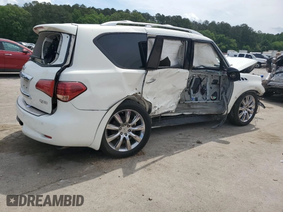 2014 Infiniti QX80 with VIN JN8AZ2NFXE9552793, listed as a Copart auction lot 54928145 with Not provided miles and Salvage title. Bid and sale history available at DreamBid. Image 3.