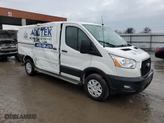 2021 Ford Transit Cargo Van with VIN 1FTBR1Y84MKA43992, listed as a Copart auction lot 54079785 with 66,124 mi miles and Salvage Title. Bid and sale history available at carsss.com. Image 4.