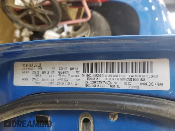 2019 Ram 1500 Express с VIN 1C6RR7KT3KS646676, выставлен на аукционе Copart как лот 48324075 с пробегом Не указан миль и Чистый • Clean title. История ставок и продаж доступна на DreamBid. Изображение 12.